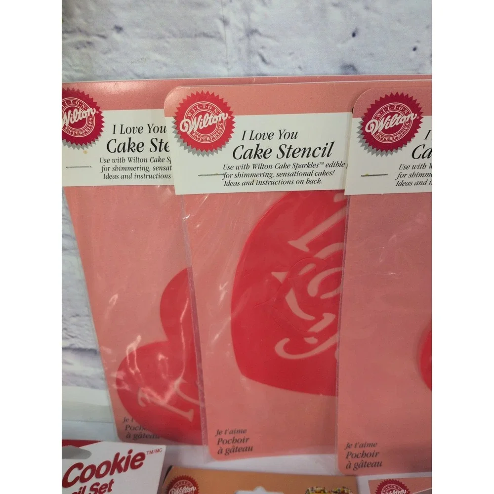 VTG NEW LOT30🩷Wilton Hearts Valentines Cookie Stamp Decor Stencil Cottage Baker